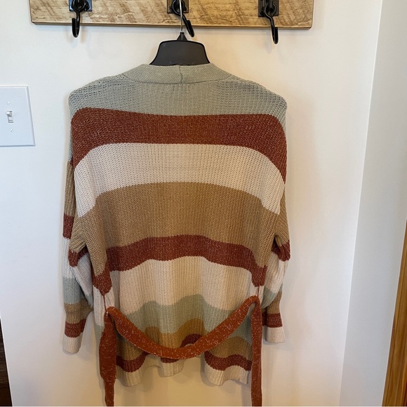 Nine West Women's Colorblock Long Sleeve Open Front Cardigan Sweater LG NEW $50 - Picture 5 of 10